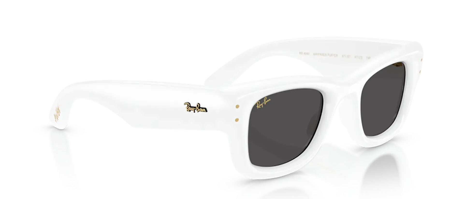 Dodatni prikaz 5: Ray-Ban Wayfarer puffer RB4940 671/87 uniseks sunčane naočale – okvir u bijeloj boji i leće u crnoj boji