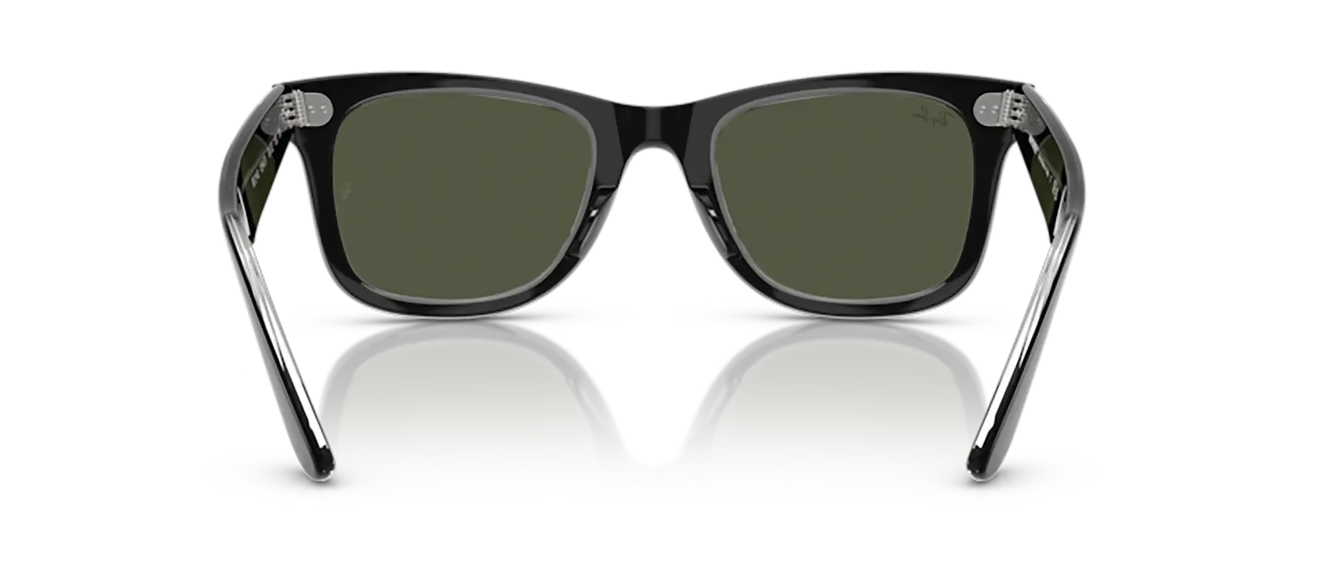 Dodatni prikaz 4: Ray-Ban Wayfarer RB2140 129431 uniseks sunčane naočale – okvir u crnoj boji i u prozirnoj izvedbi i leće u zelenoj boji