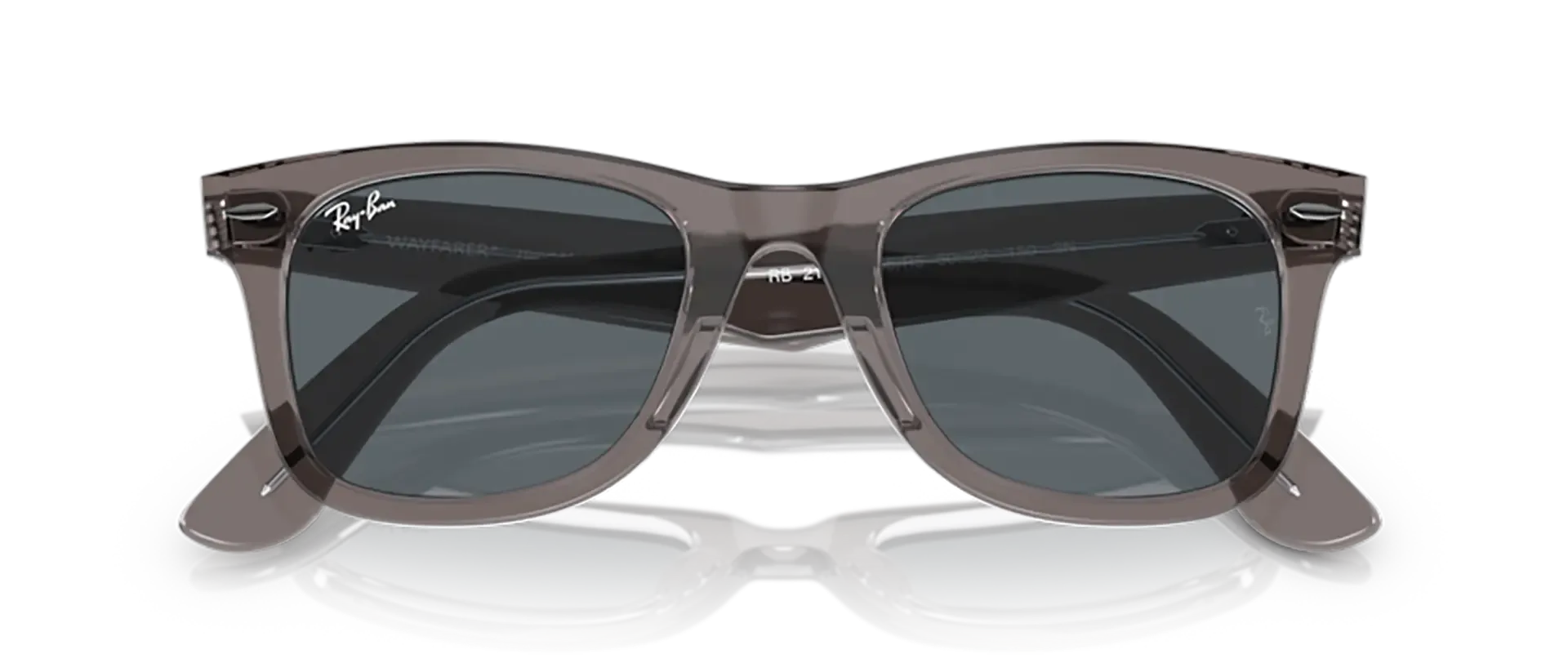 Dodatni prikaz 6: Ray-Ban Wayfarer RB2140 1355R5 uniseks sunčane naočale – okvir u sivoj boji i u prozirnoj izvedbi i leće u plavoj boji