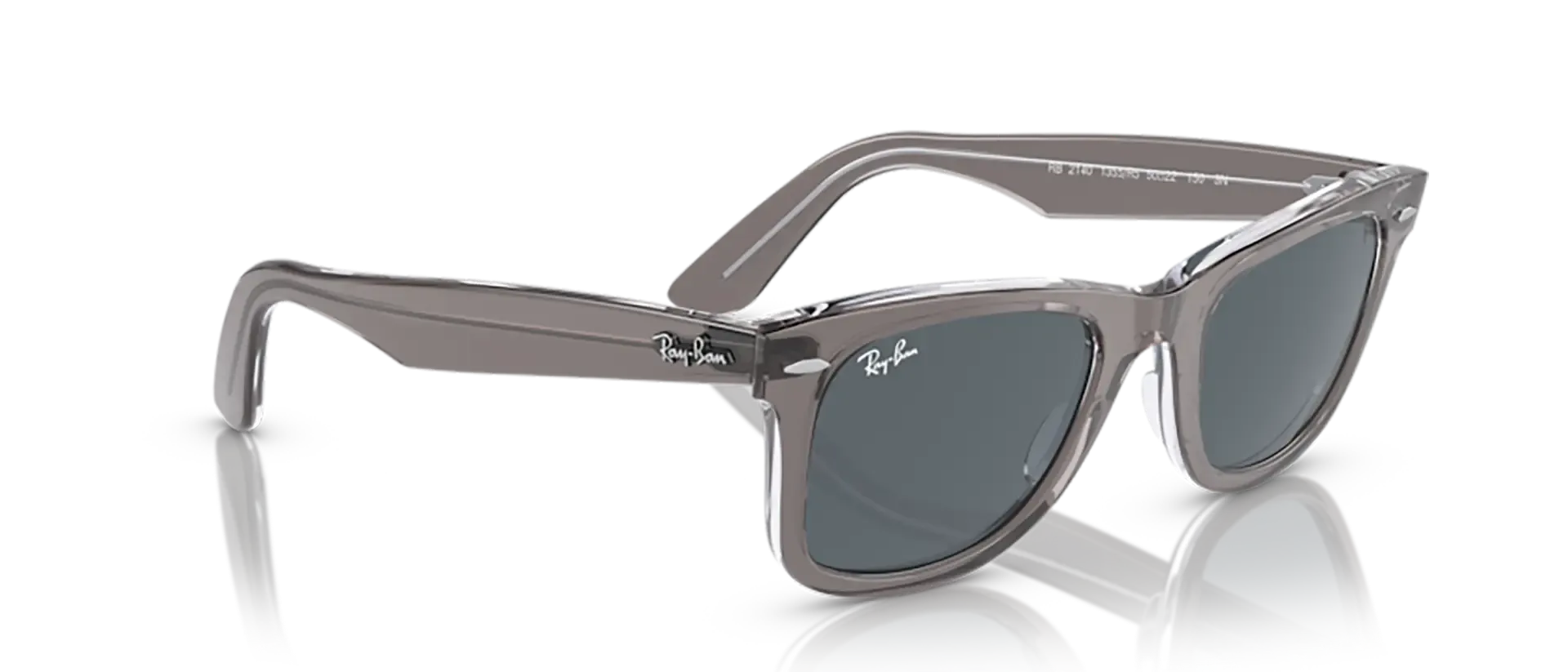 Dodatni prikaz 5: Ray-Ban Wayfarer RB2140 1355R5 uniseks sunčane naočale – okvir u sivoj boji i u prozirnoj izvedbi i leće u plavoj boji