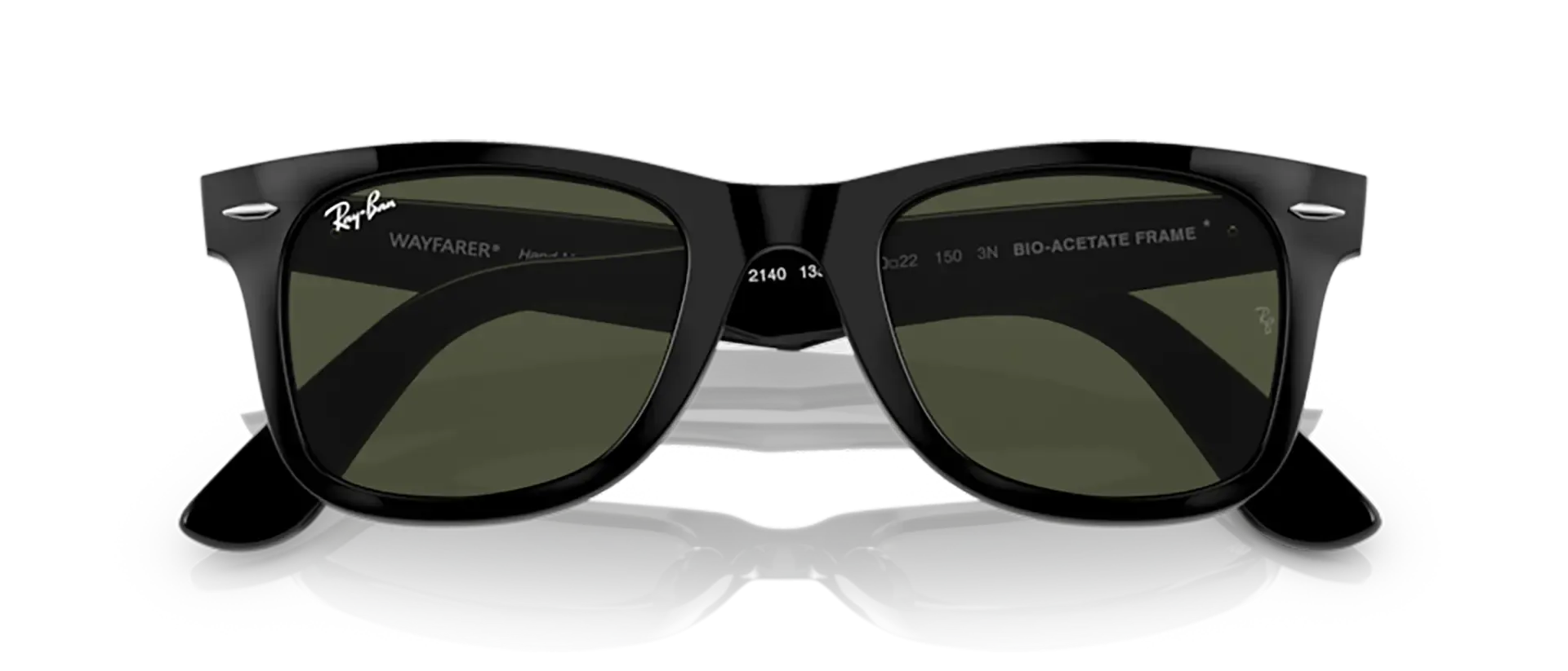 Dodatni prikaz 7: Ray-Ban Wayfarer RB2140 135831 uniseks sunčane naočale – okvir u crnoj boji i leće u zelenoj boji