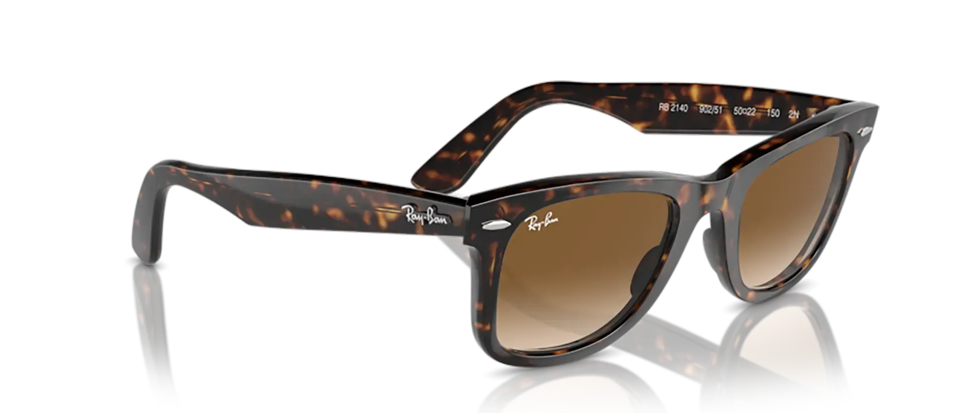 Dodatni prikaz 5: Ray-Ban Wayfarer RB2140 902/51 uniseks sunčane naočale – okvir u smeđoj i crnoj boji i leće u smeđoj boji