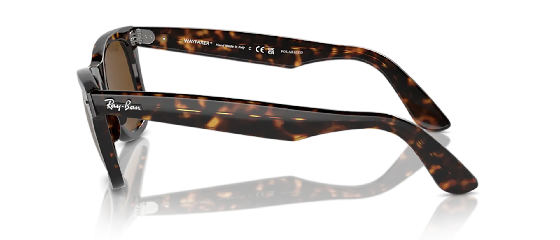 Dodatni prikaz 3: Ray-Ban Wayfarer RB2140 902/57 uniseks sunčane naočale – okvir u smeđoj i crnoj boji i leće u smeđoj boji
