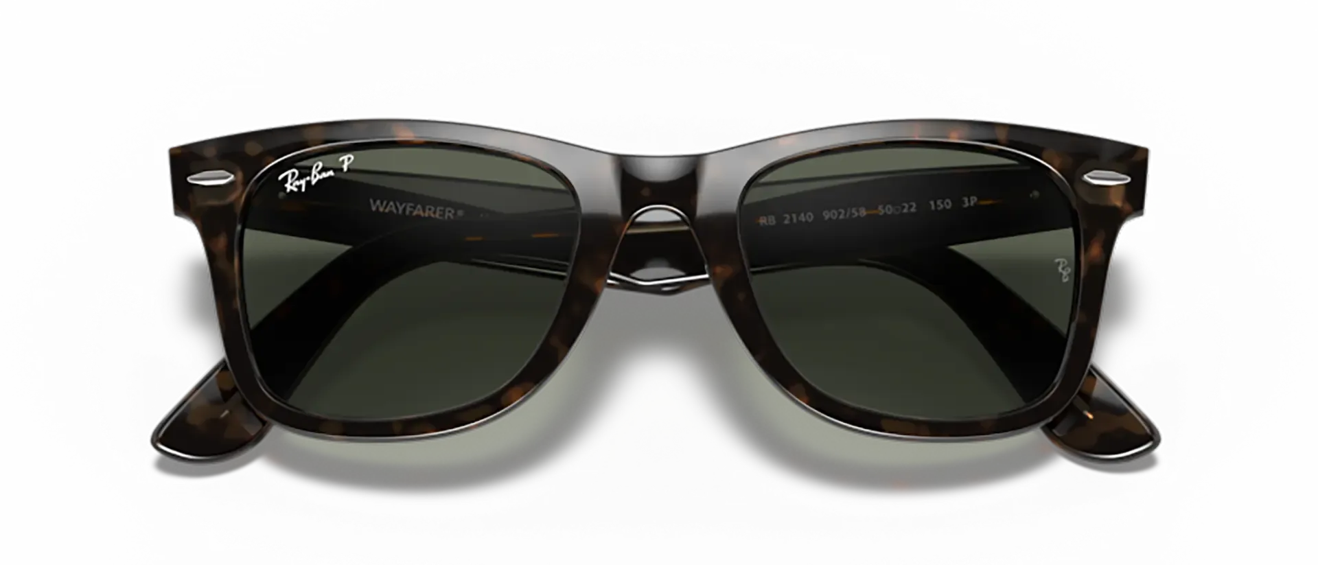 Dodatni prikaz 6: Ray-Ban Wayfarer RB2140 902/58 uniseks sunčane naočale – okvir u smeđoj i crnoj boji i leće u zelenoj boji