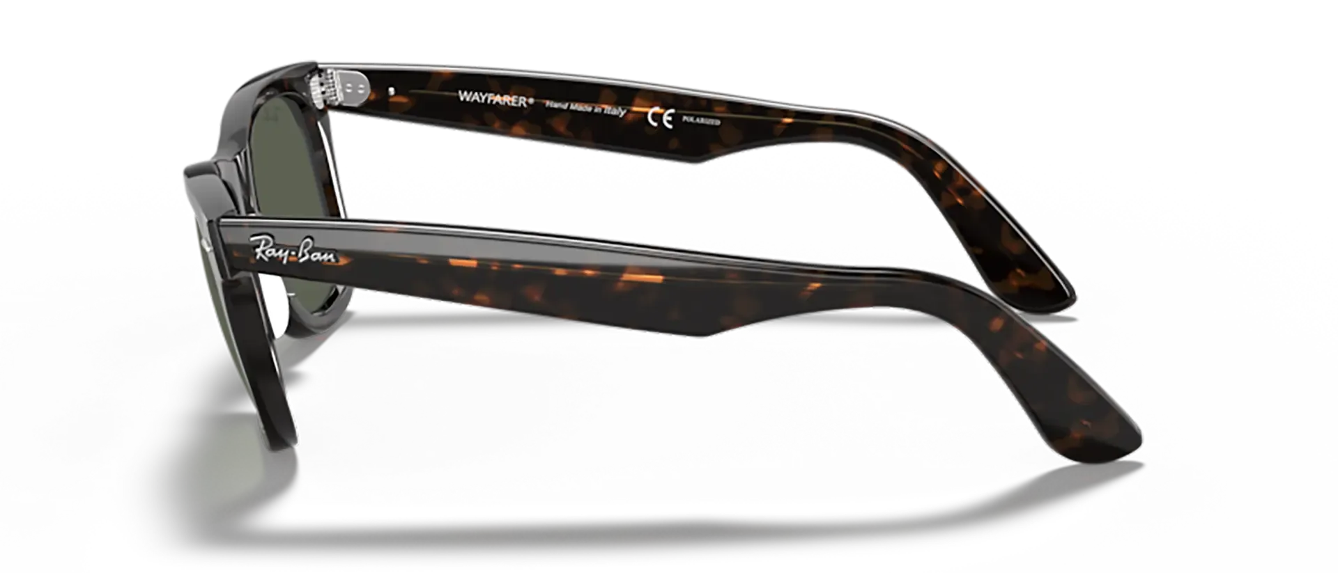 Dodatni prikaz 3: Ray-Ban Wayfarer RB2140 902/58 uniseks sunčane naočale – okvir u smeđoj i crnoj boji i leće u zelenoj boji