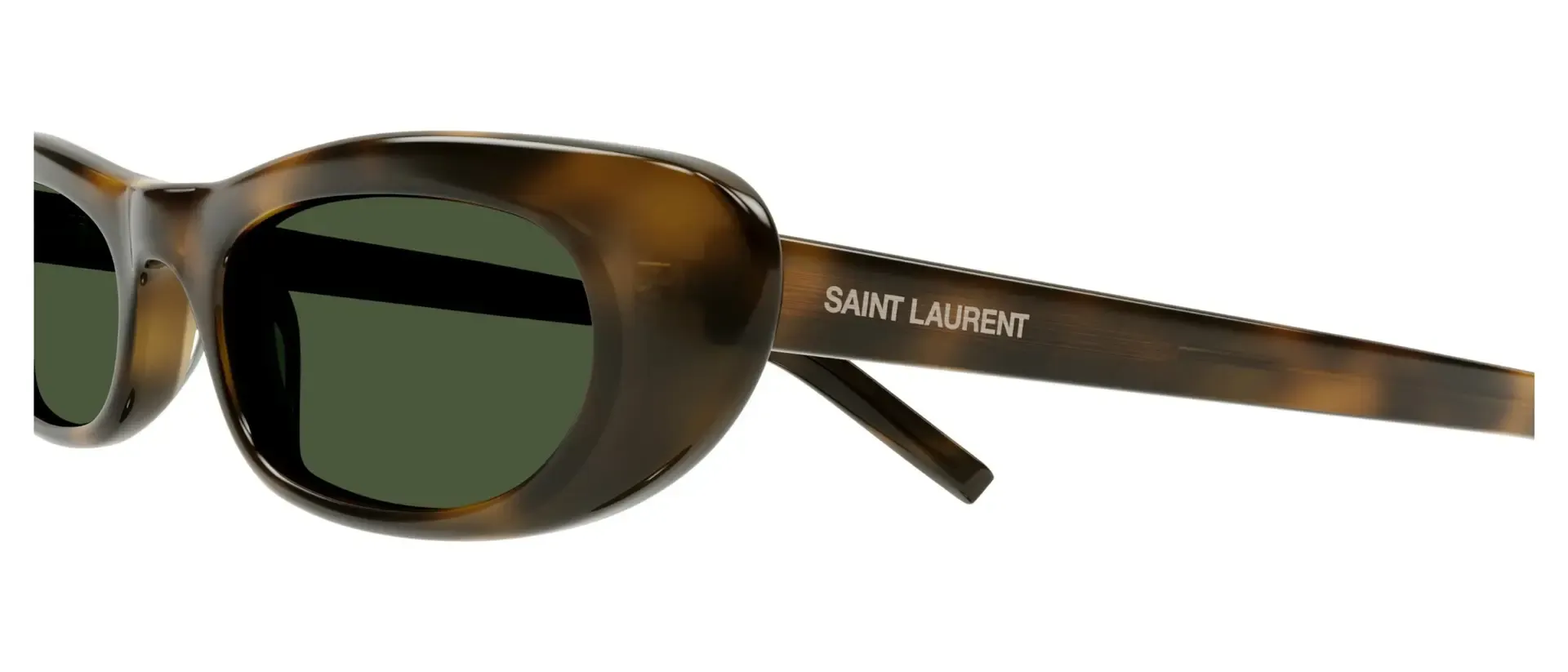 Dodatni prikaz 3: Saint Laurent SL 557 SHADE 002 ženske sunčane naočale – okvir Havana uzorka u smeđoj boji i leće u zelenoj boji